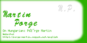 martin porge business card